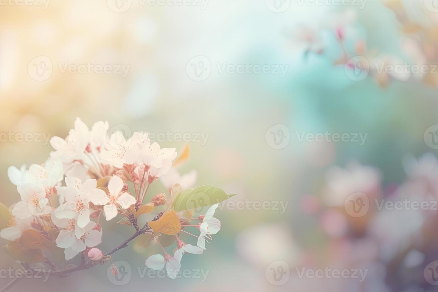 soft focus close-up Cherry blossom in its best timing, full bloom. White-colored flowers blooming. Fully-bloomed cherry blossoms photo