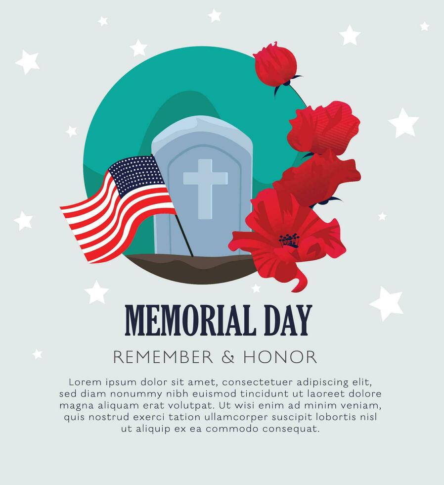 Memorial Day Celebration social media post Happy Veterans Day vector