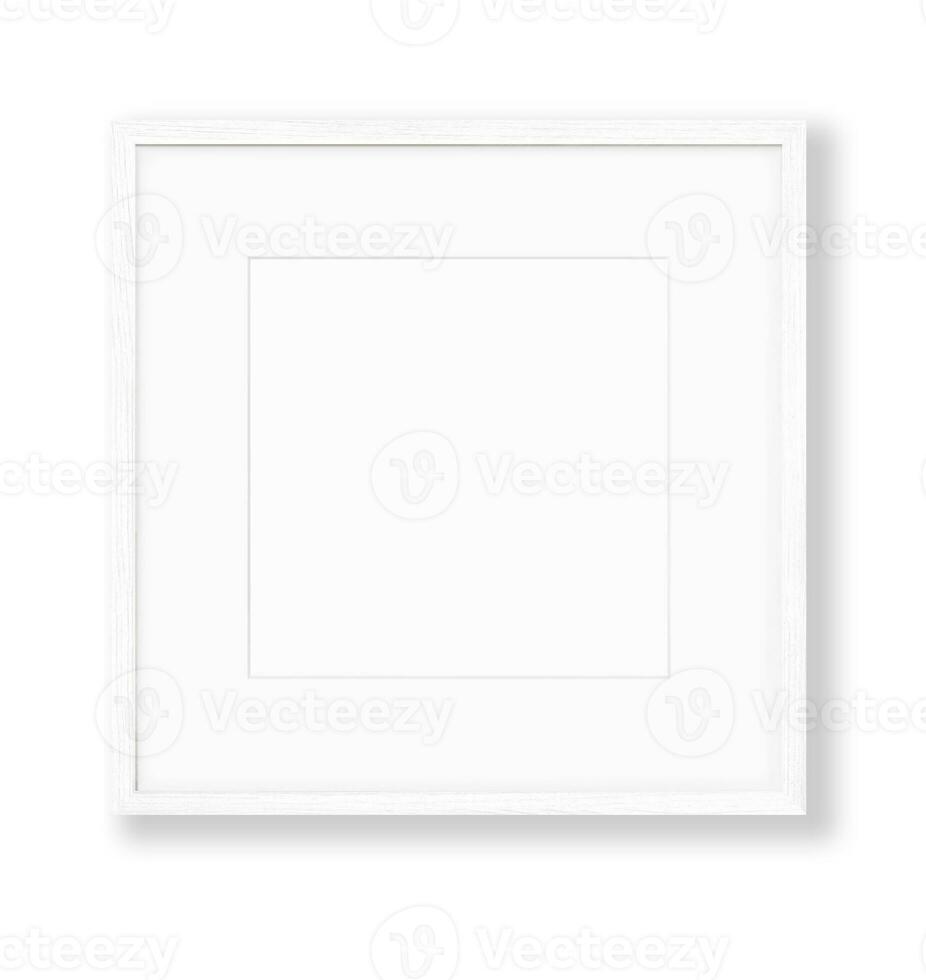 Isolated Photo Frame on White Background, Wooden Frame Mockup