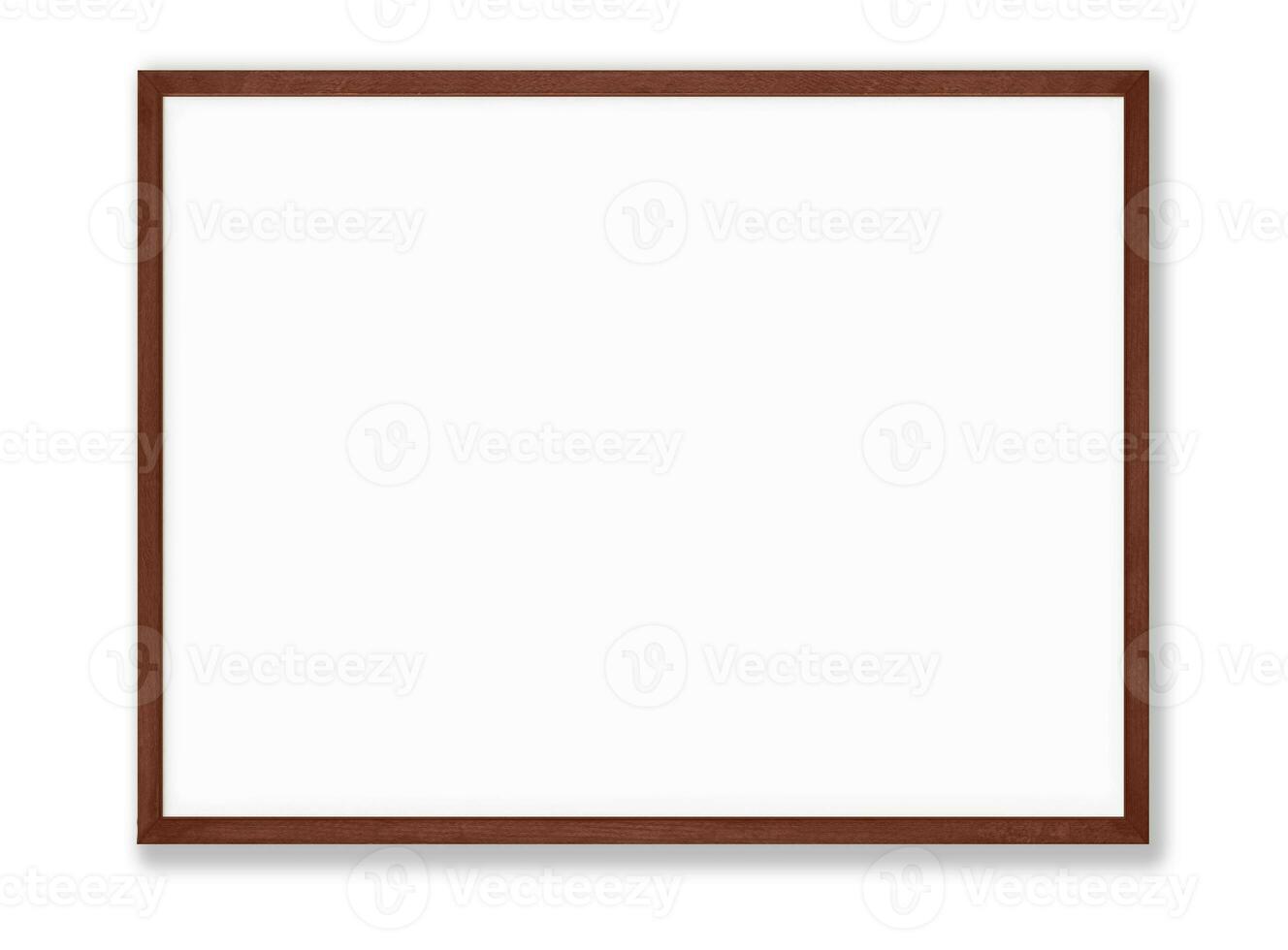 Isolated Photo Frame on White Background, Wooden Frame Mockup