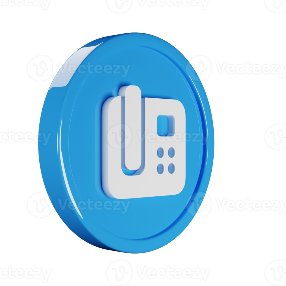 Phone Office Business Icon 3D Render Illustration png