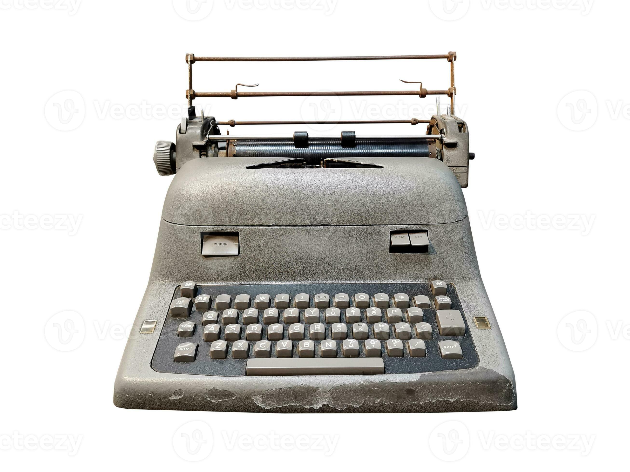 Old electric typewriter isolated on white background 23627749 Stock Photo at Vecteezy