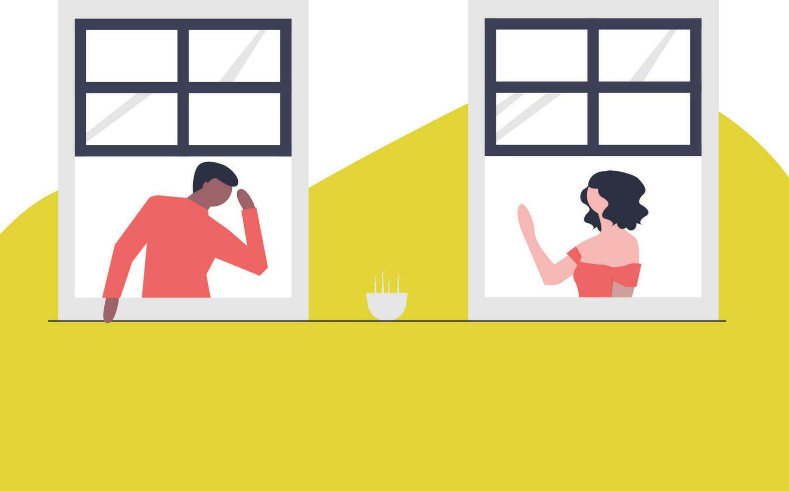 Greeting neighbours morning vector