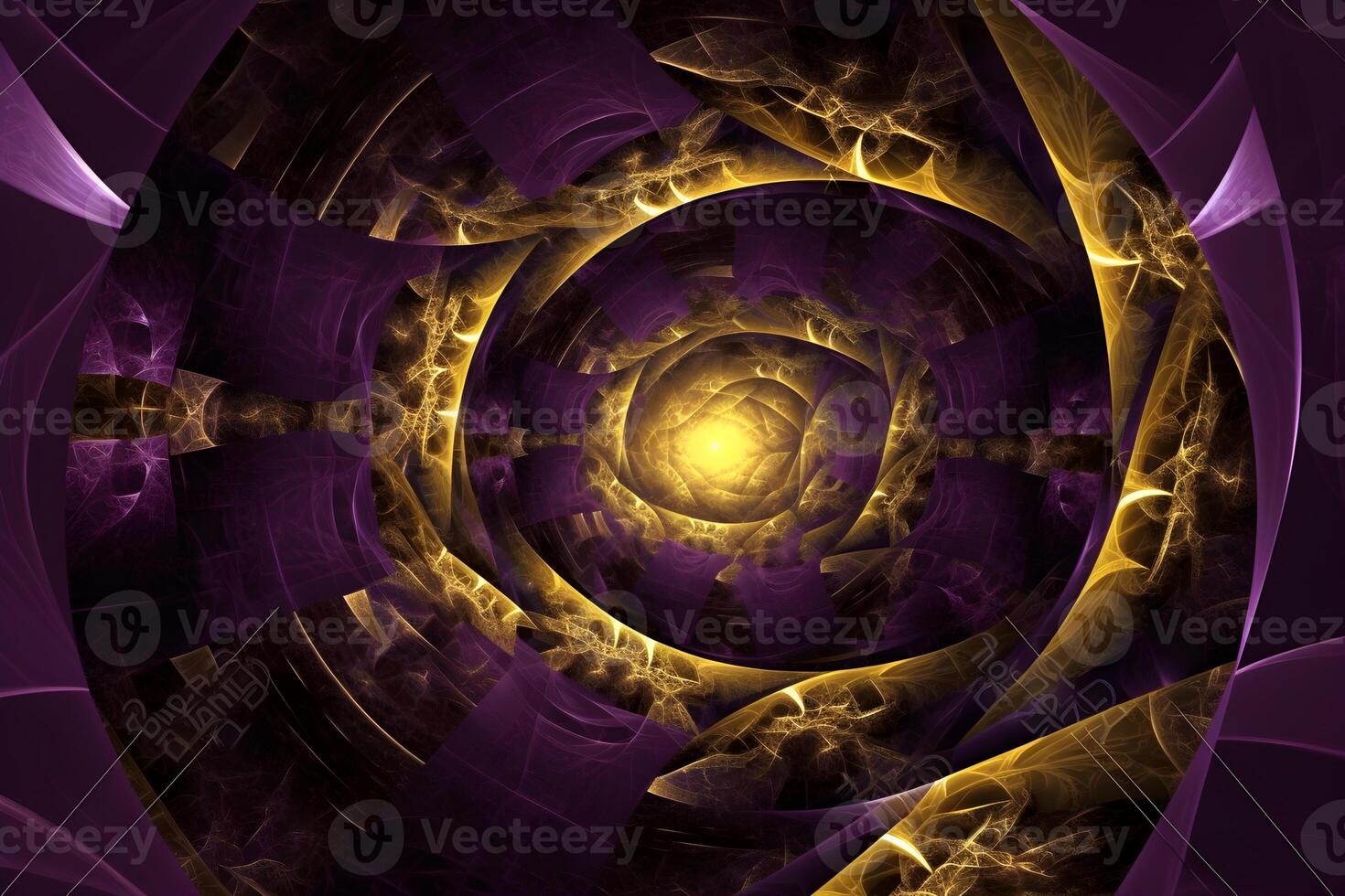geometric abstract fractal in diffderent gradient colours. Violete, yellow, silver, biege, gold,blue photo