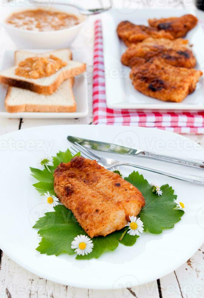 filete de pescado frito foto