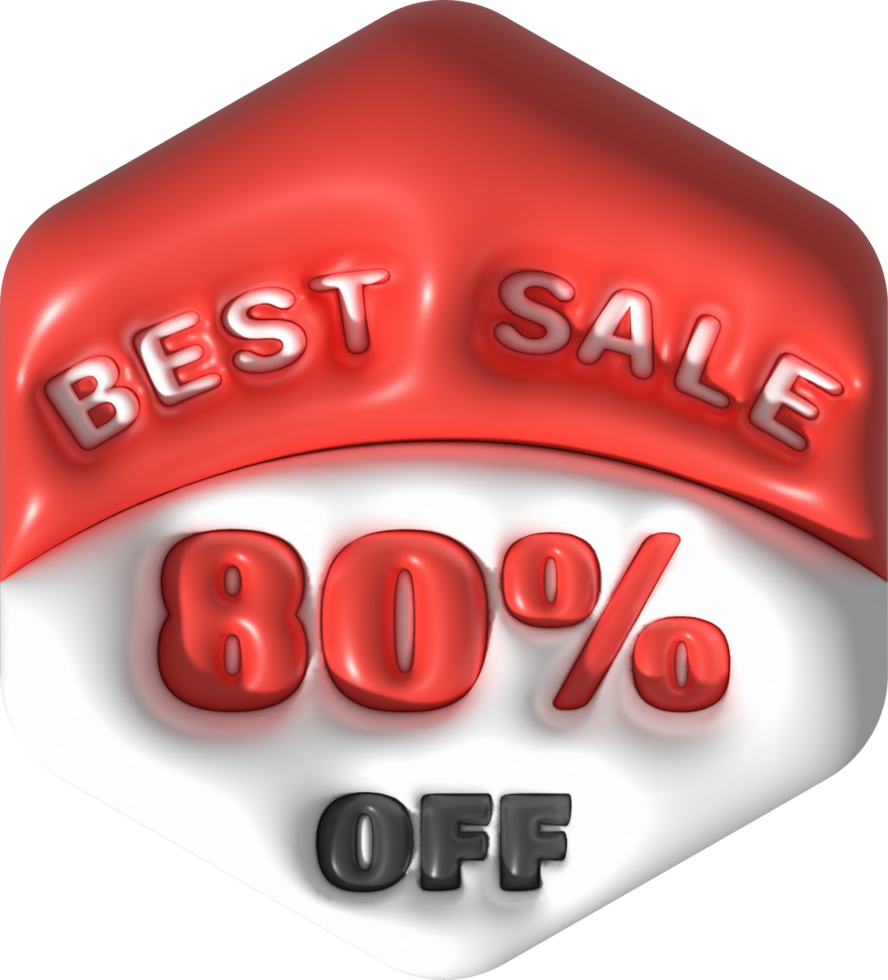 Sale banner design,Shopping deal offer discount,Best sale 80 percent off. 3d illustration png