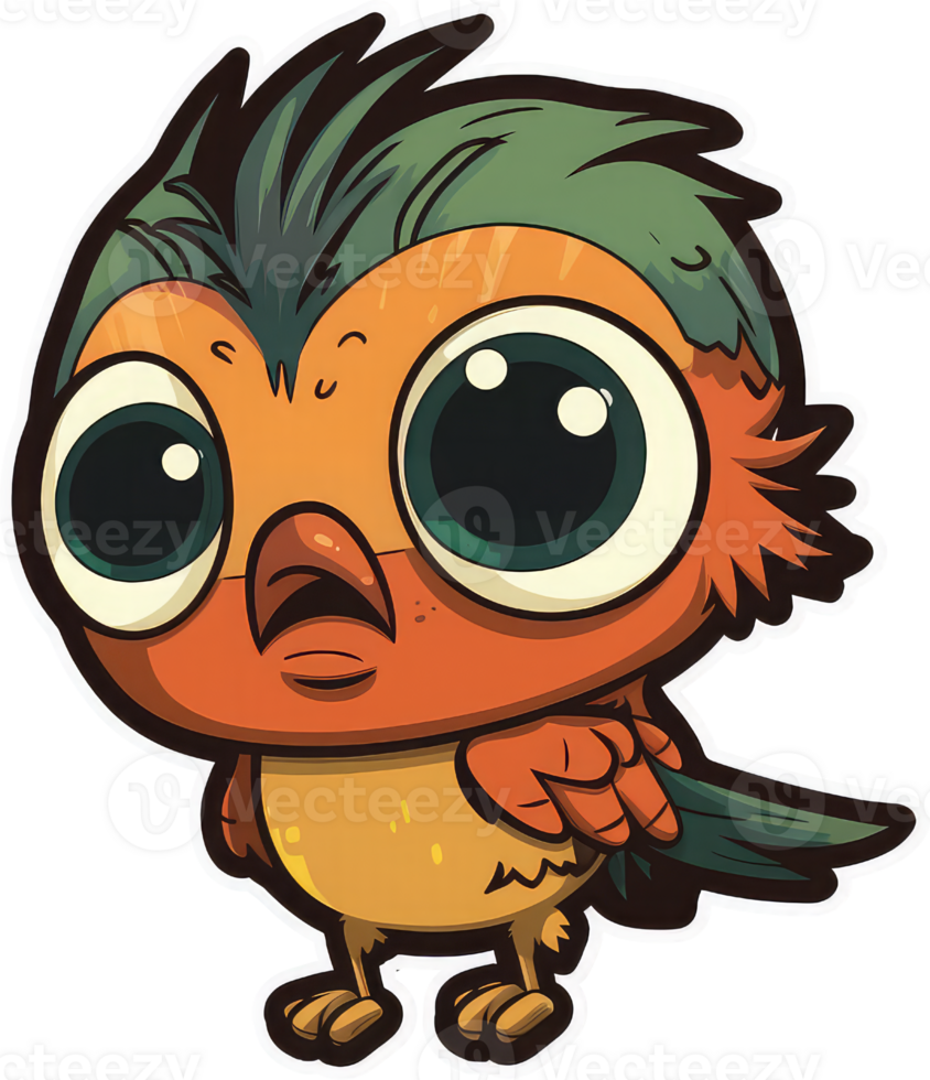 Funny and cute bird transparency sticker, Wilson's Bird-of-Paradise. . png