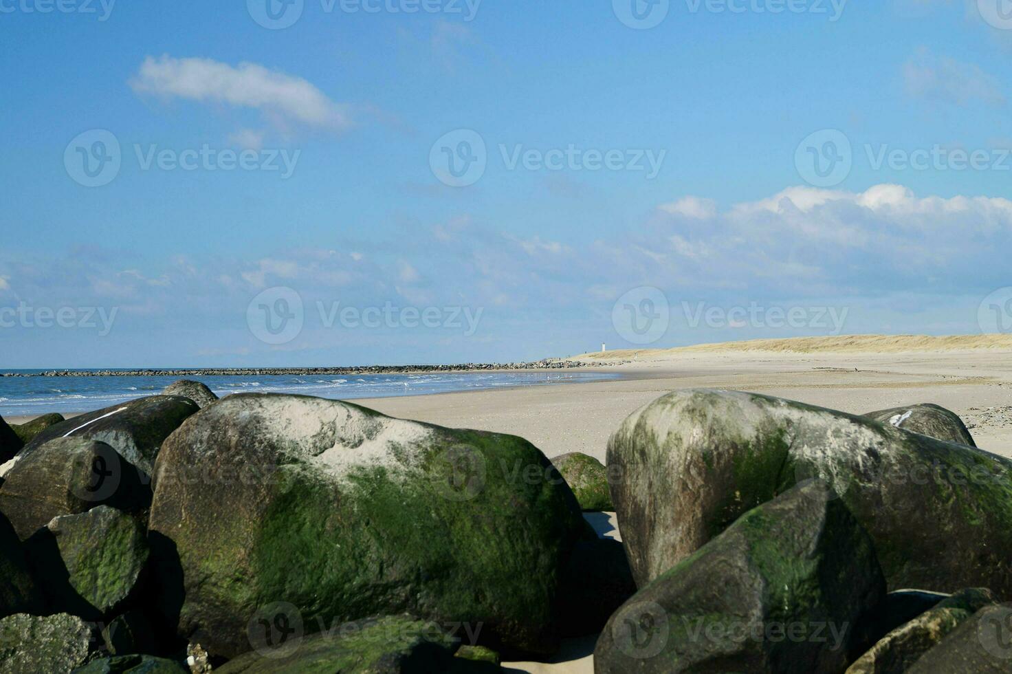 the endless beach at the northern sea Hvidbjerg Stranden Blavand Denmark photo