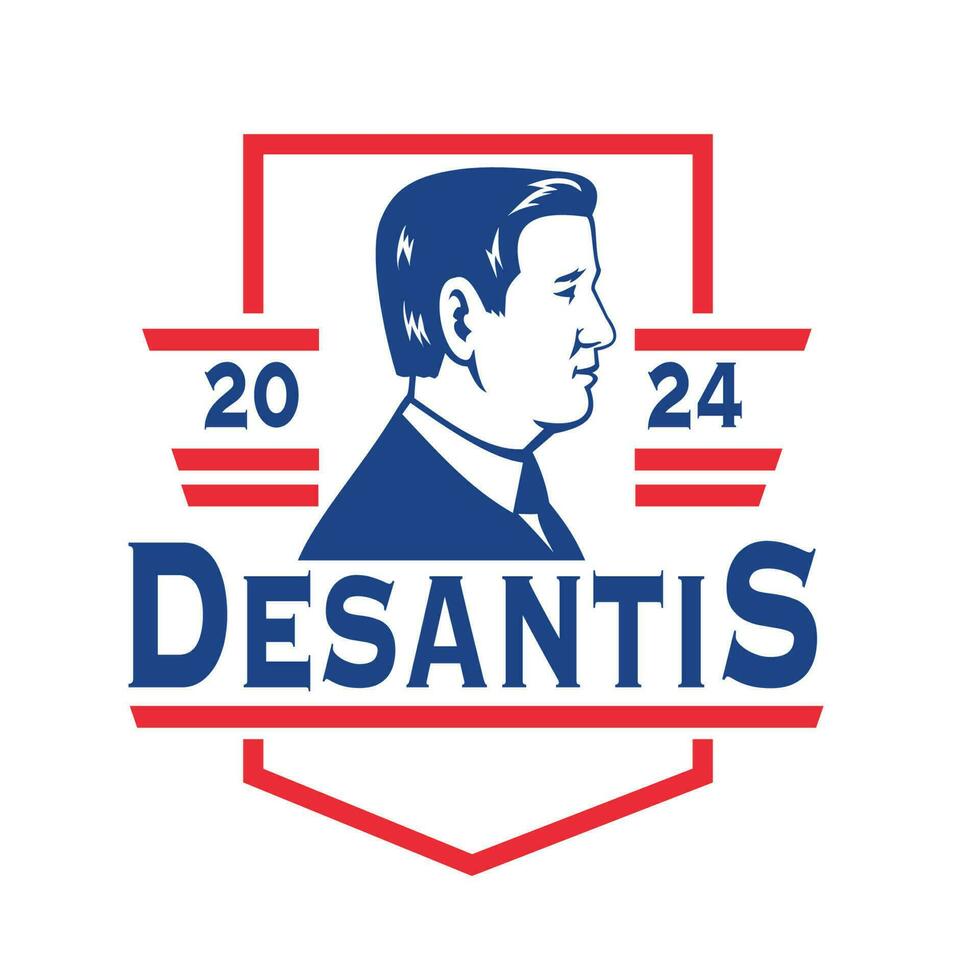 American Republican and Florida Governor Ronald Dion Desantis for President 2024 vector