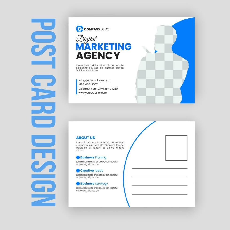 Corporate business creative agency Postcard template design vector