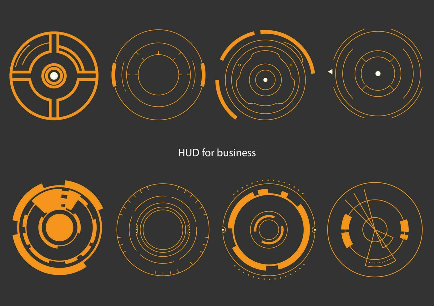 HUD UI for business set. futuristic user interface stock vector, HUD round frames aim control target interface vector image vectorstock.