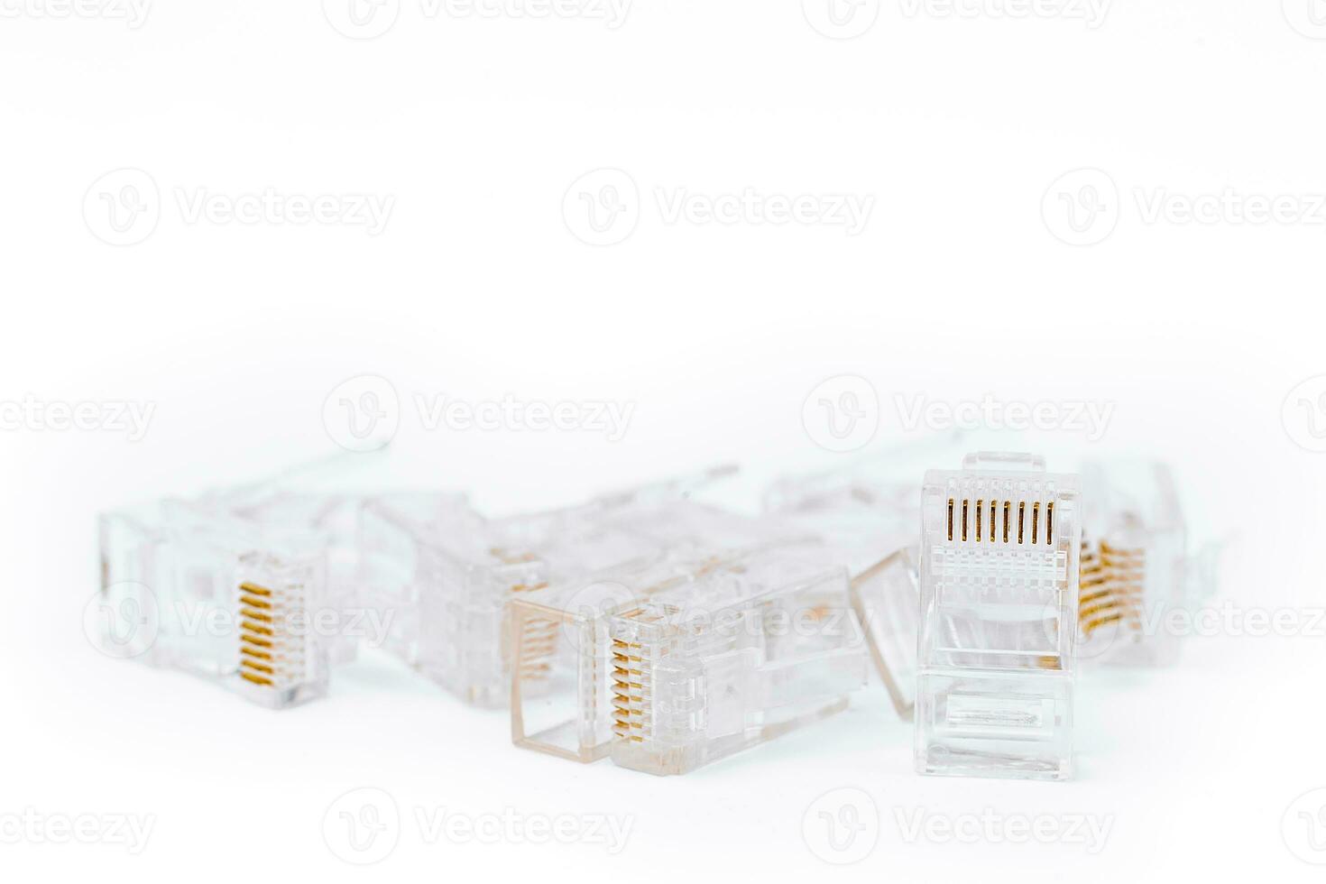 Connecor RG-45 on white background, isolated, closeup. photo