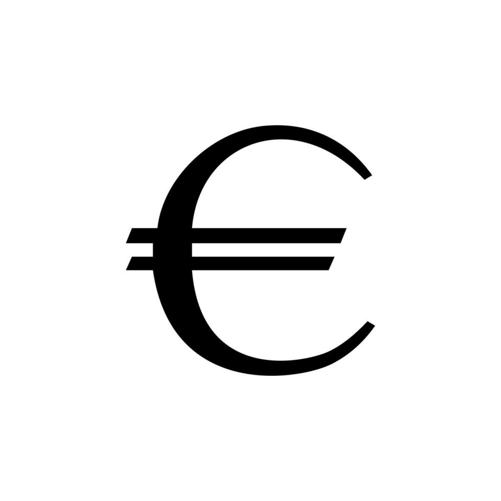 euro firmar vector icono ilustración