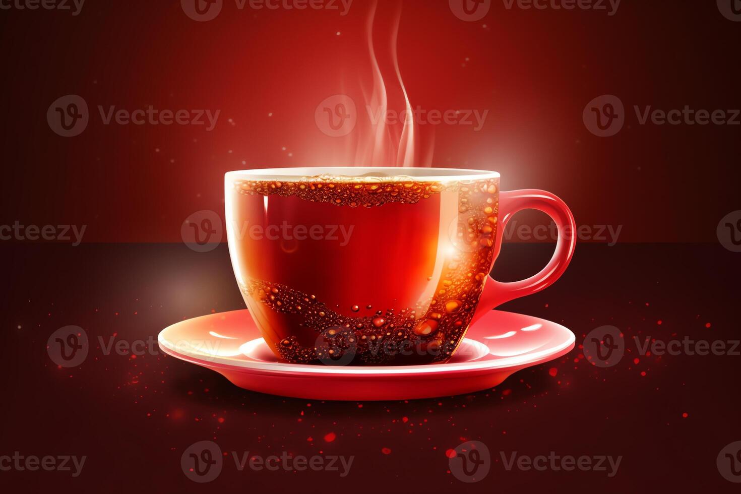 Illustration of red coffee mug with steam image of coffee cup eps10 compatible. photo