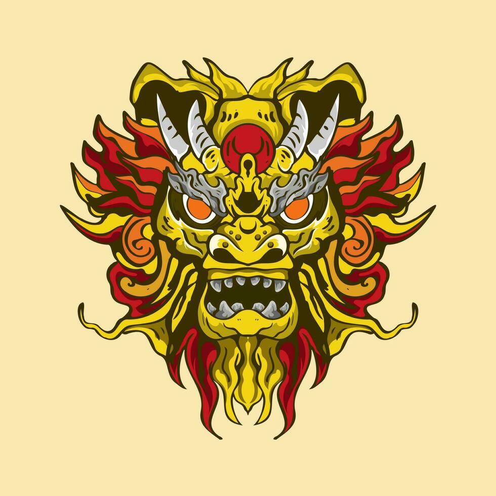 Dragon head  conceptIllustration, perfect for T-shirt, Apparel or merchandise design vector