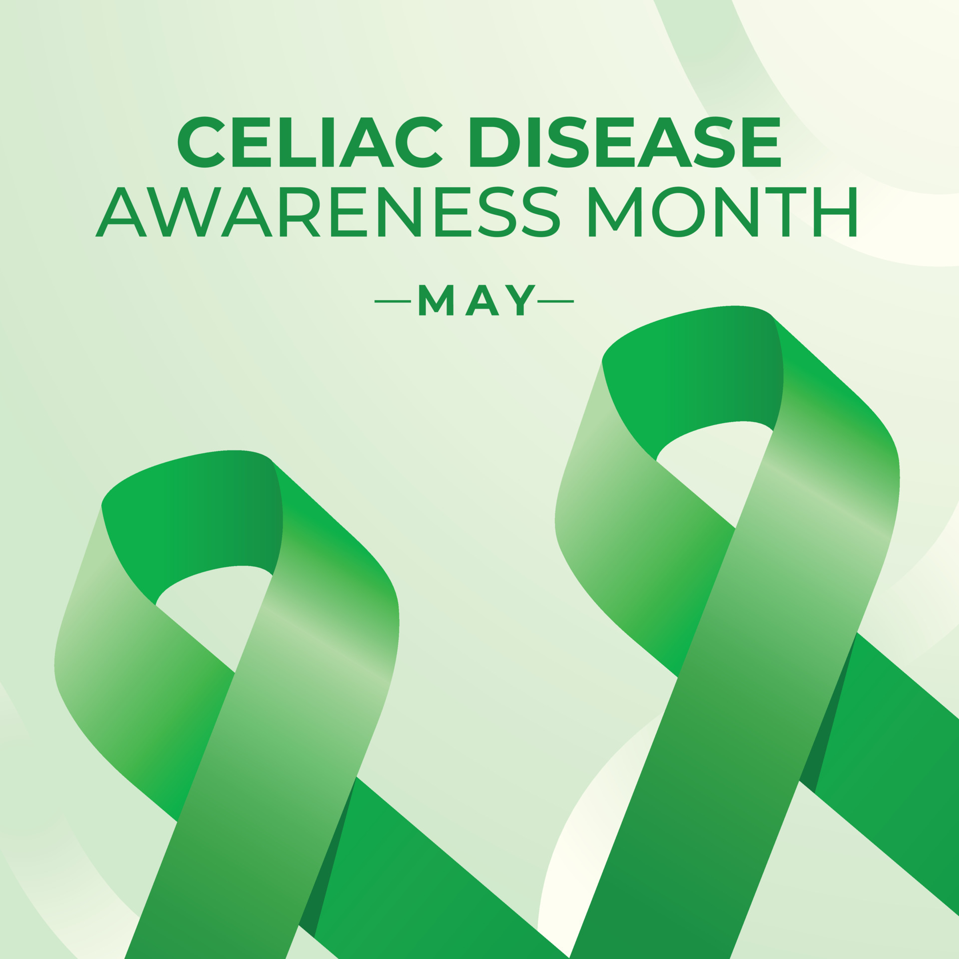 light green ribbon on a white background solidarity with people suffering  from celiac disease Stock Photo by alfotomp