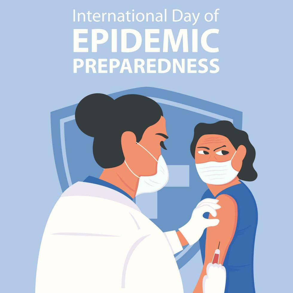 ilustración vector gráfico de un médico es inyectando su paciente, Perfecto para internacional día, epidemia, preparación, celebrar, saludo tarjeta, etc.