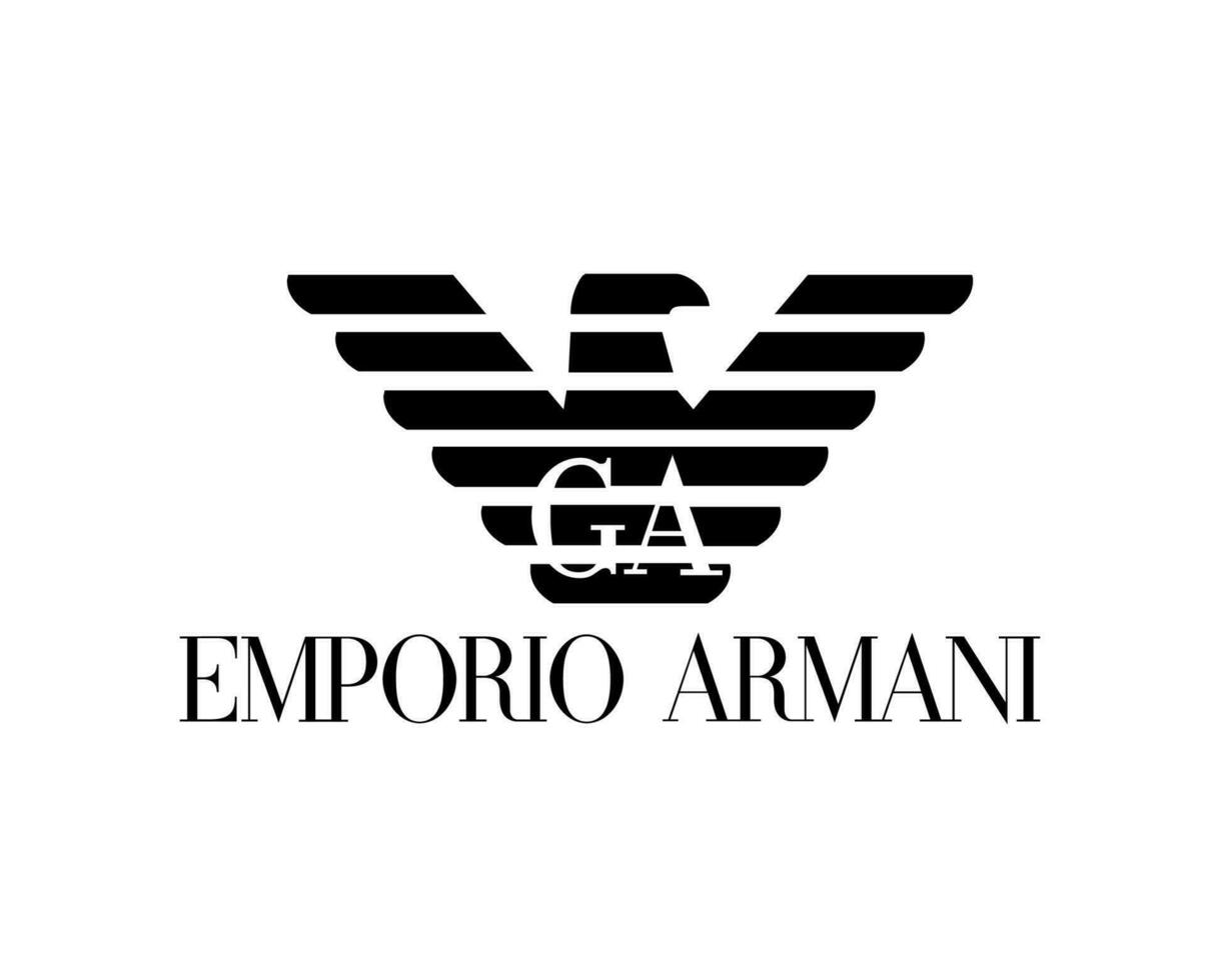 Emporio Armani Brand Logo Symbol Black Design Clothes Fashion Vector Illustration