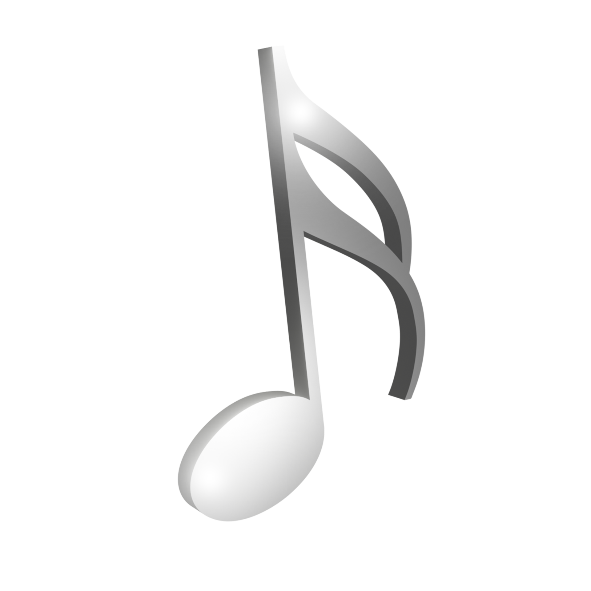 silver 3D render music note 23628465 PNG