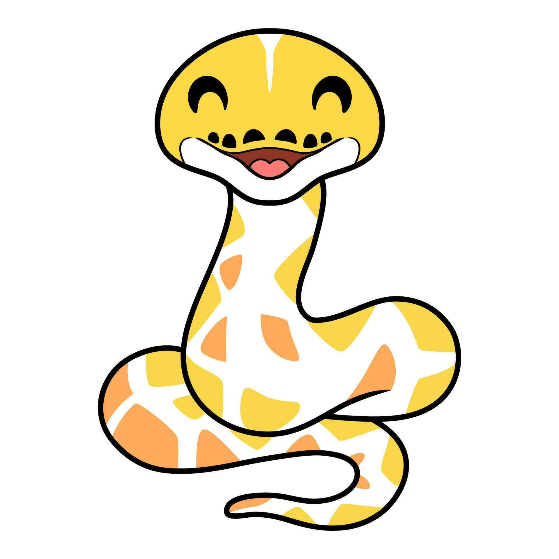 Cute amelanistic reticulated python cartoon 23628470 Vector Art at Vecteezy