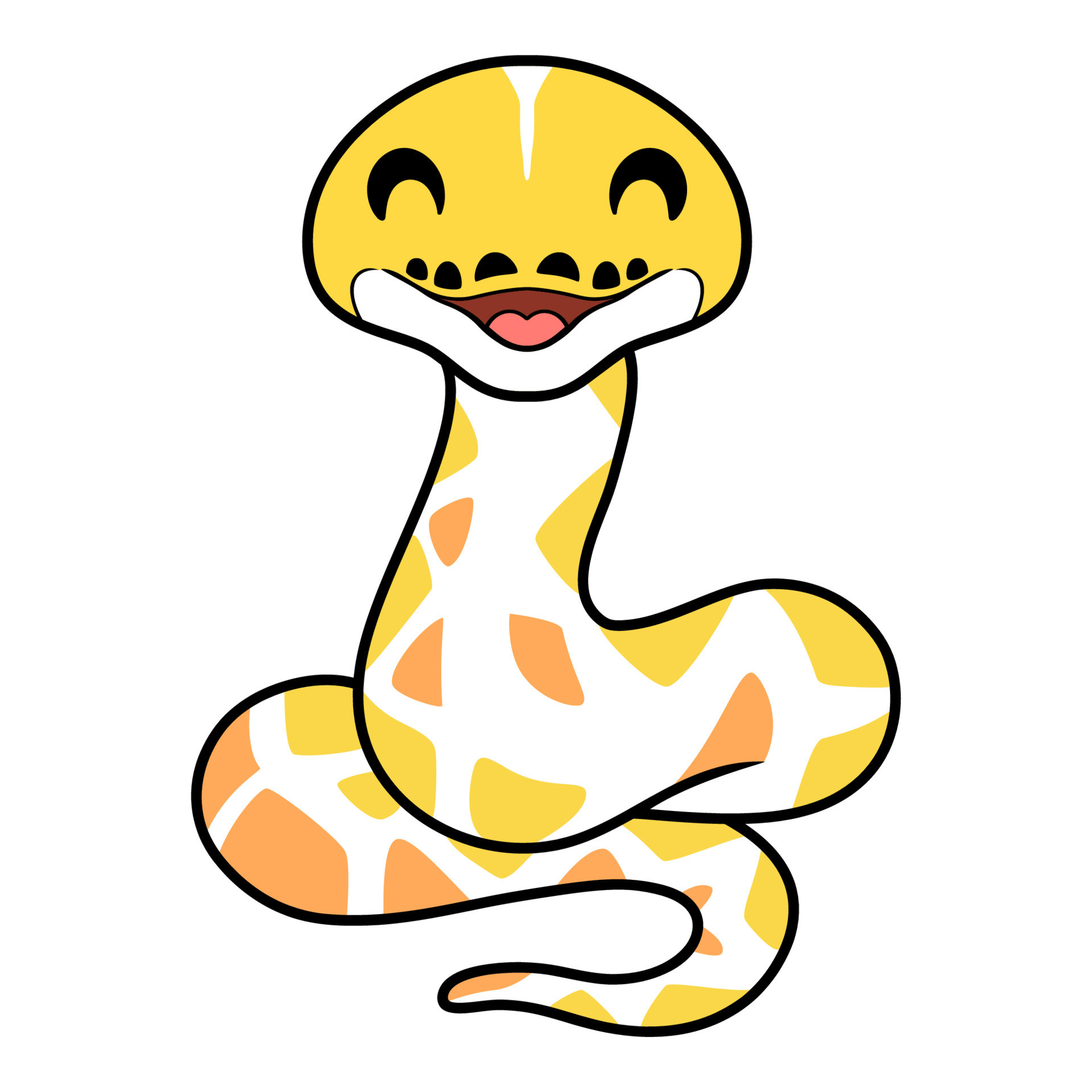 Cute amelanistic reticulated python cartoon 23628470 Vector Art at Vecteezy