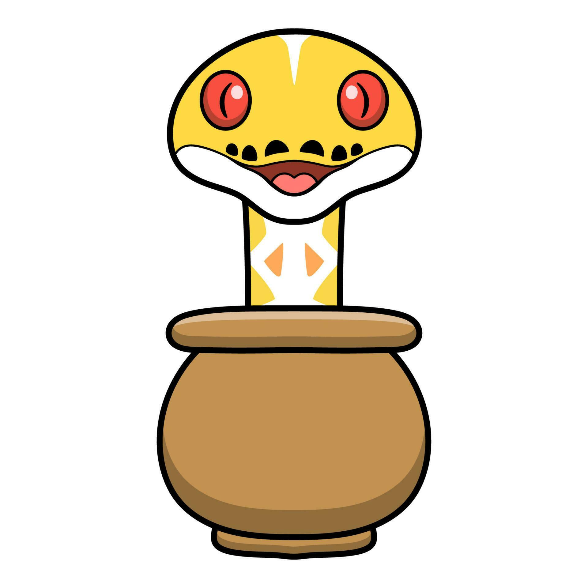 Cute amelanistic reticulated python cartoon inside the pot 23628472 ...
