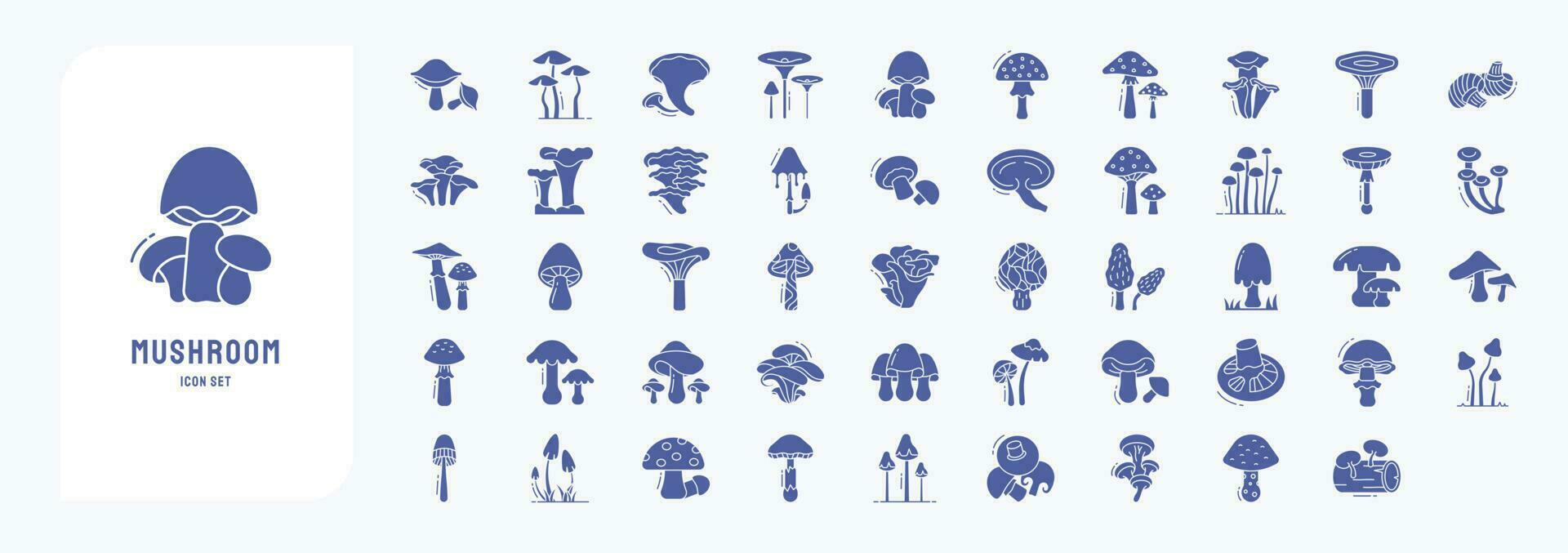 Mushroom, including icons like Fungi, Portobello, Toadstool fly agaric and more vector