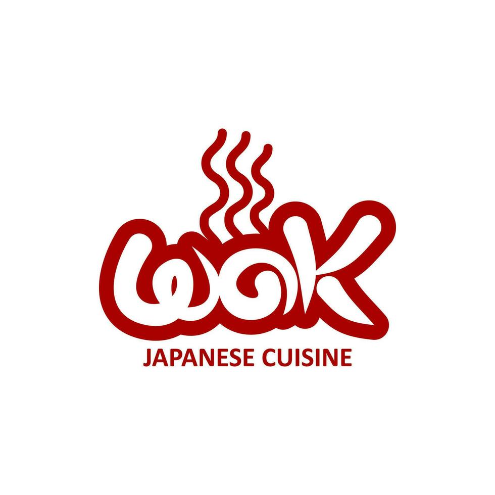 Steaming wok pan Chinese and Japanese cuisine icon vector