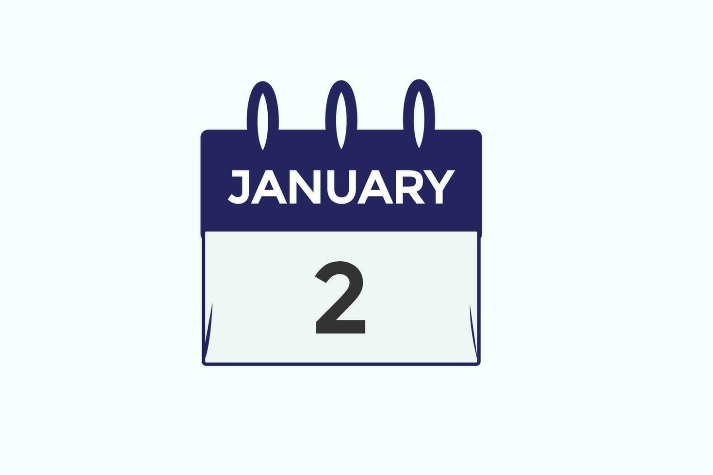 january 2 calendar date reminder,calendar 2 january date template vector