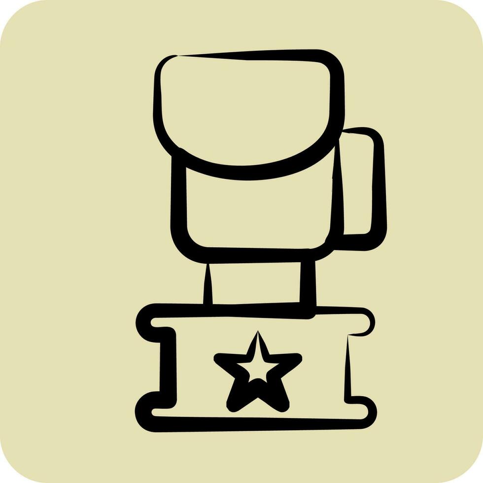 Icon Trophy. related to Combat Sport symbol. hand drawn style. simple design editable.boxing vector
