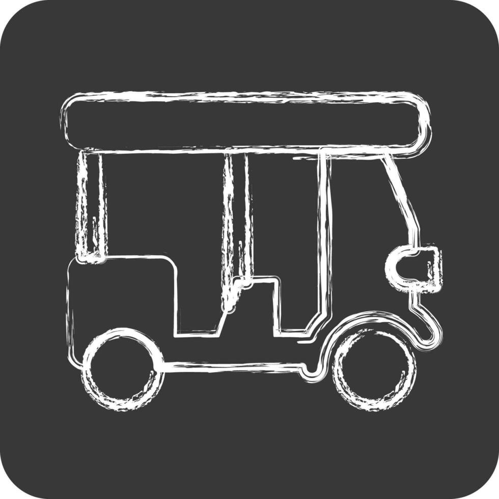 Icon Tuk tuk. related to Thailand symbol. chalk Style. simple design editable.World Travel vector