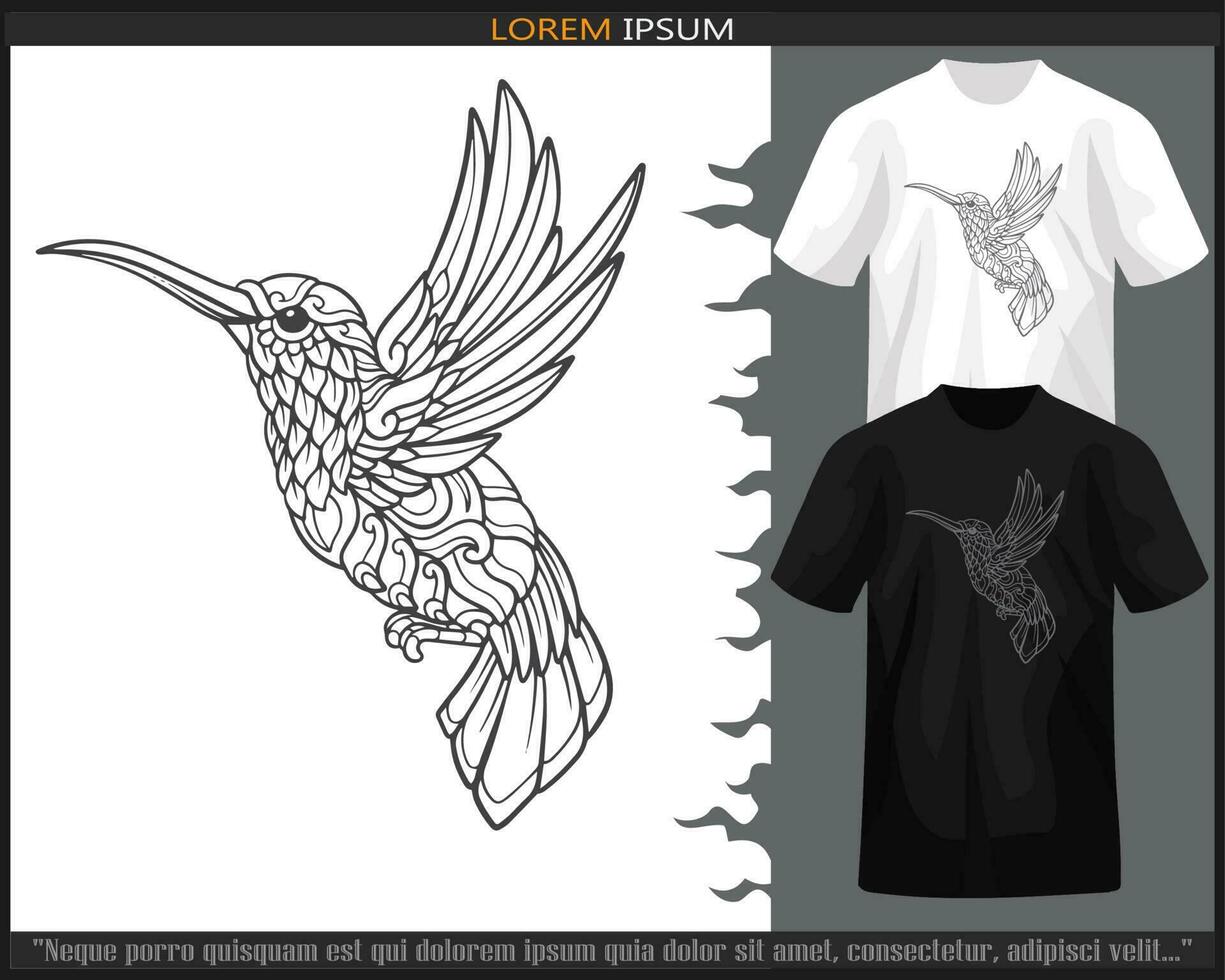 Humming bird mandala arts vector