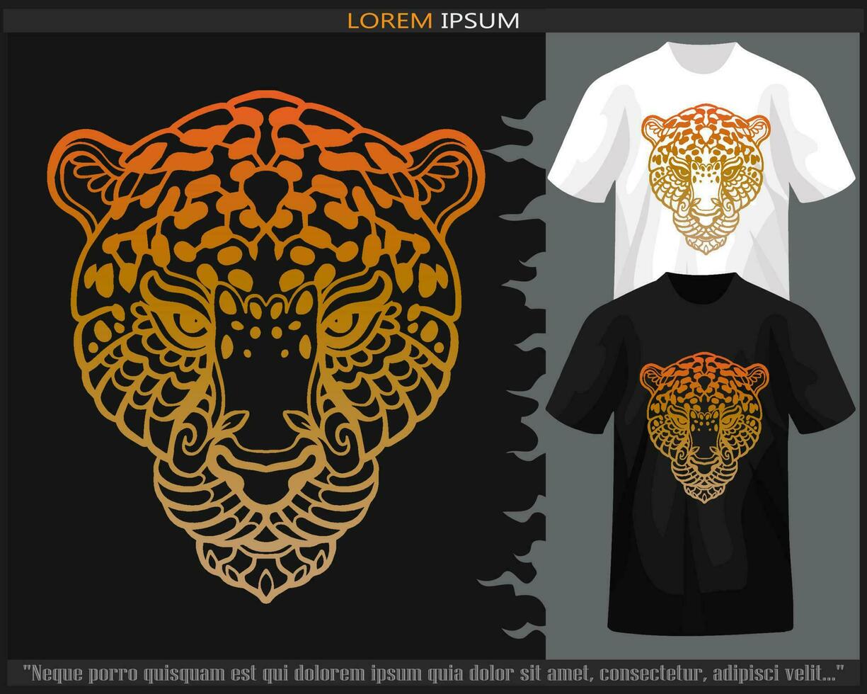 gradient Colorful Leopard head mandala arts vector