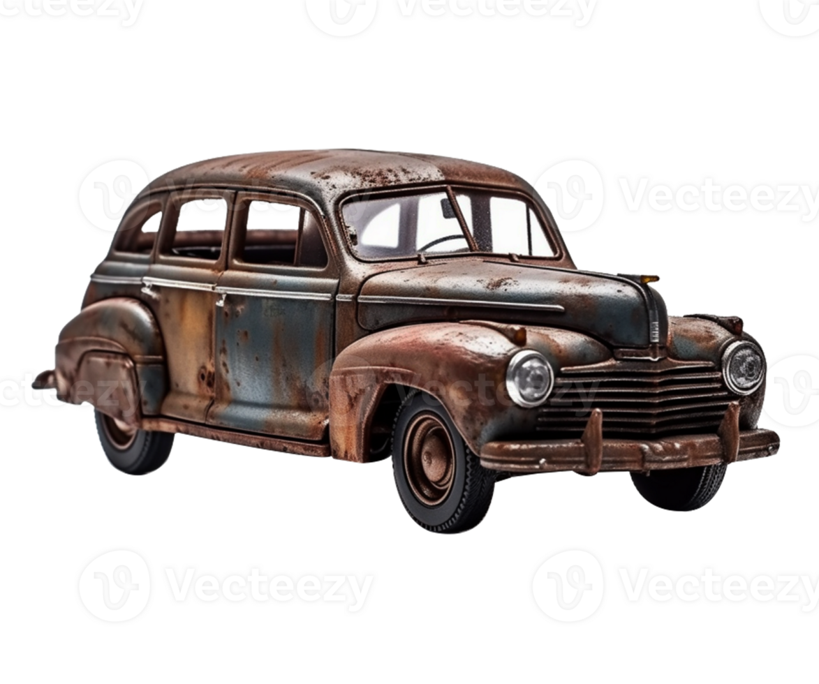 antiguo oxidado coche en png