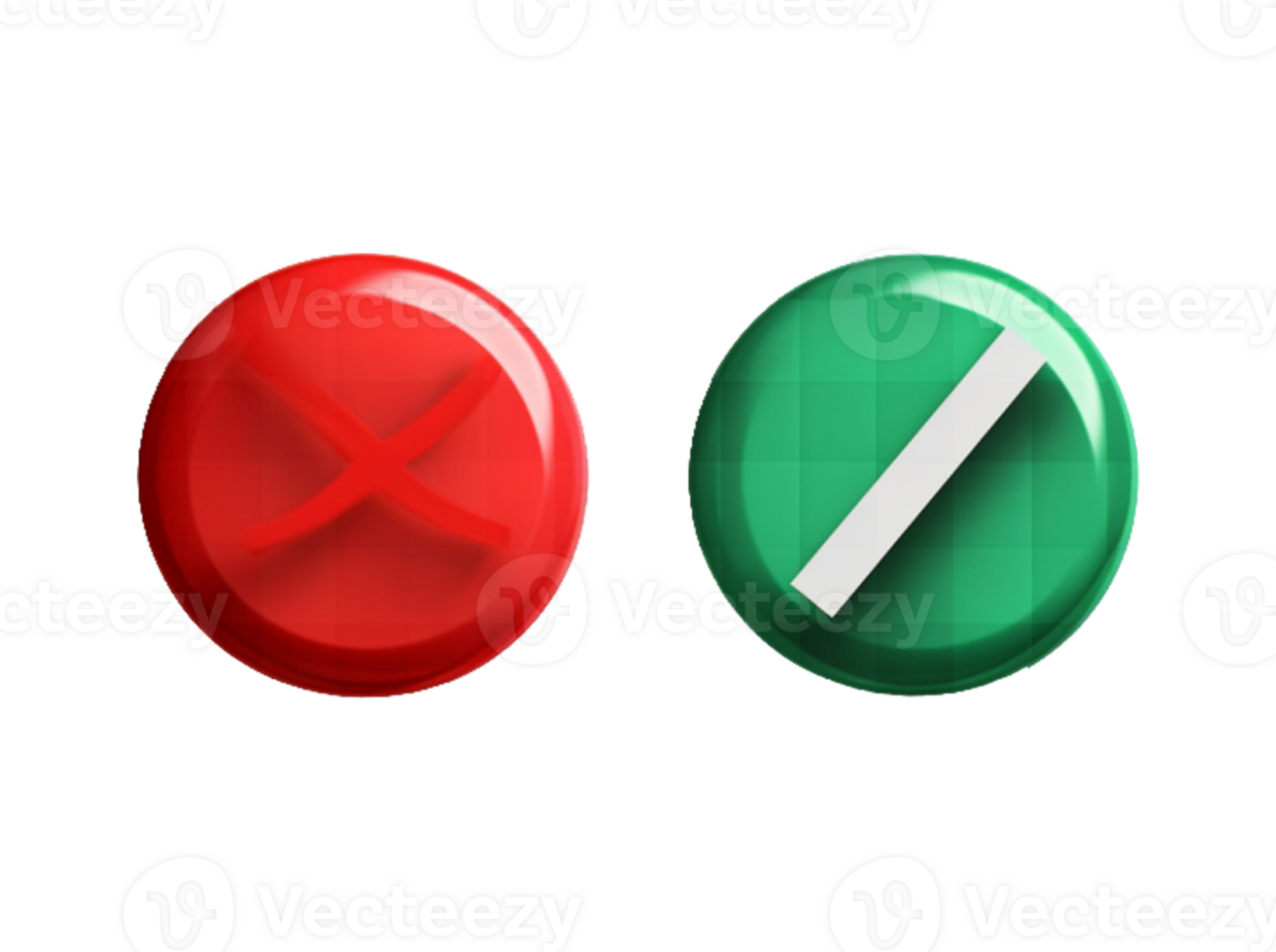 Red and Green buttons in png