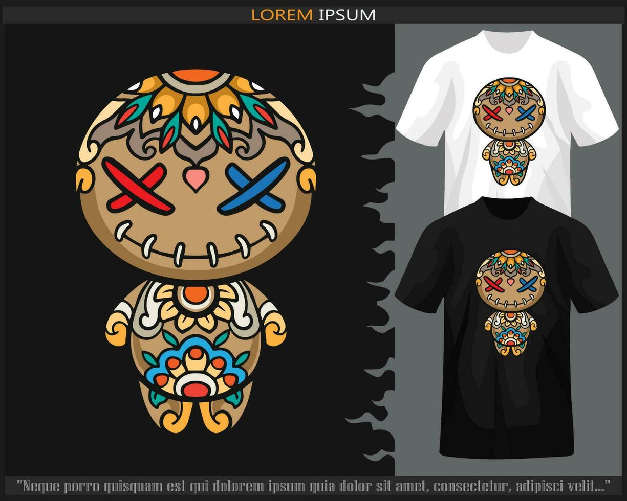 Voodoo dolls mandala arts vector