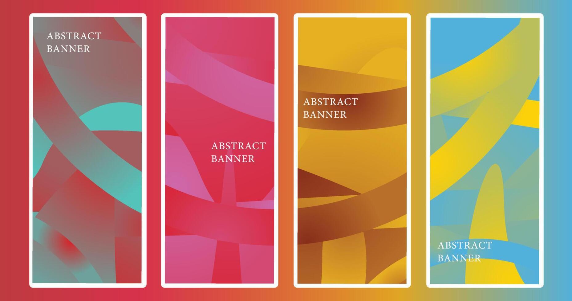 Vector design vertical retro template abstract banner gradient style
