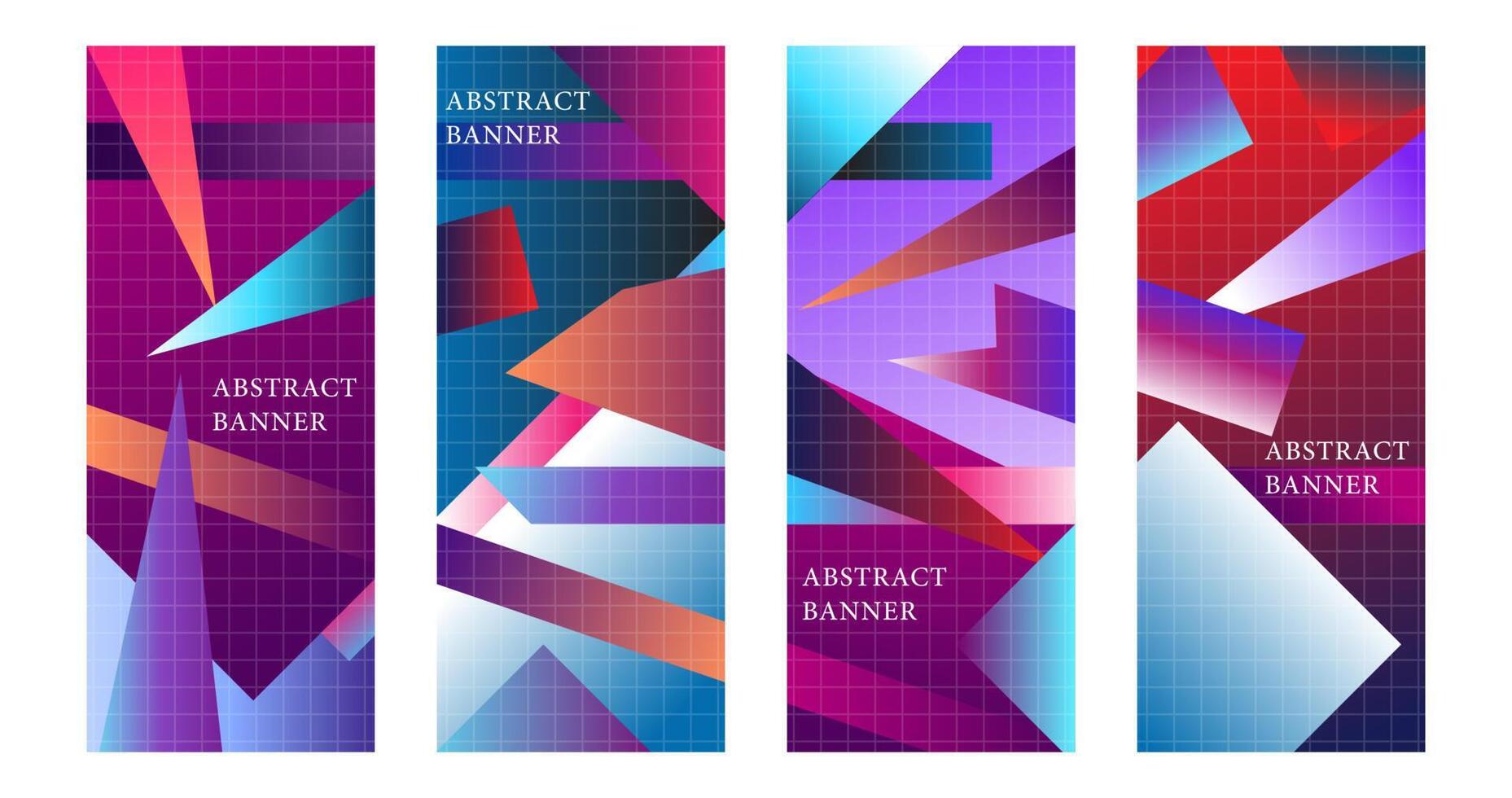 Vector design vertical retro template abstract banner gradient style