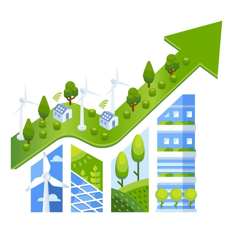 Sustainable growth Concept Illustration vector