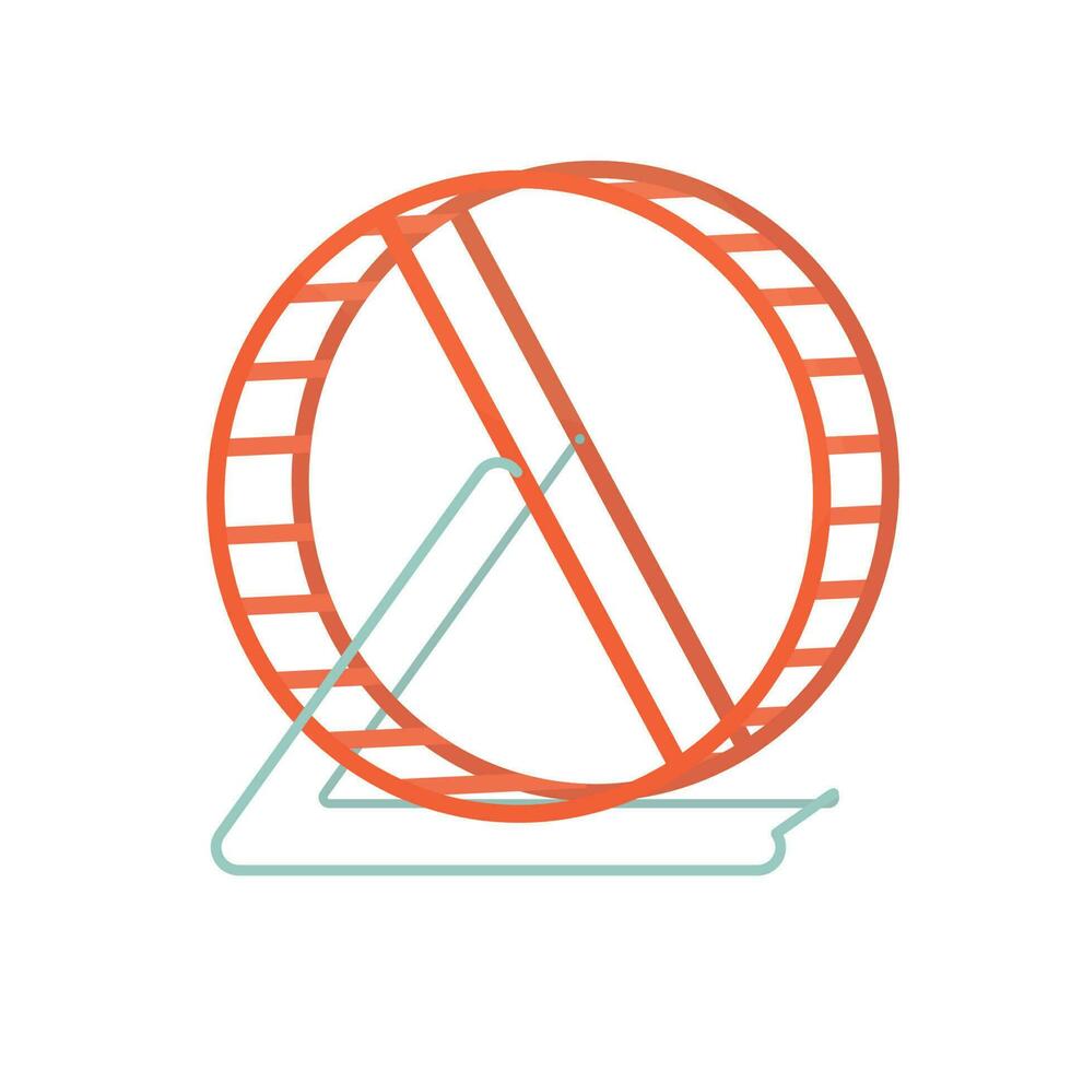 Hamster wheel, running wheel. Vector cartoon illustration.