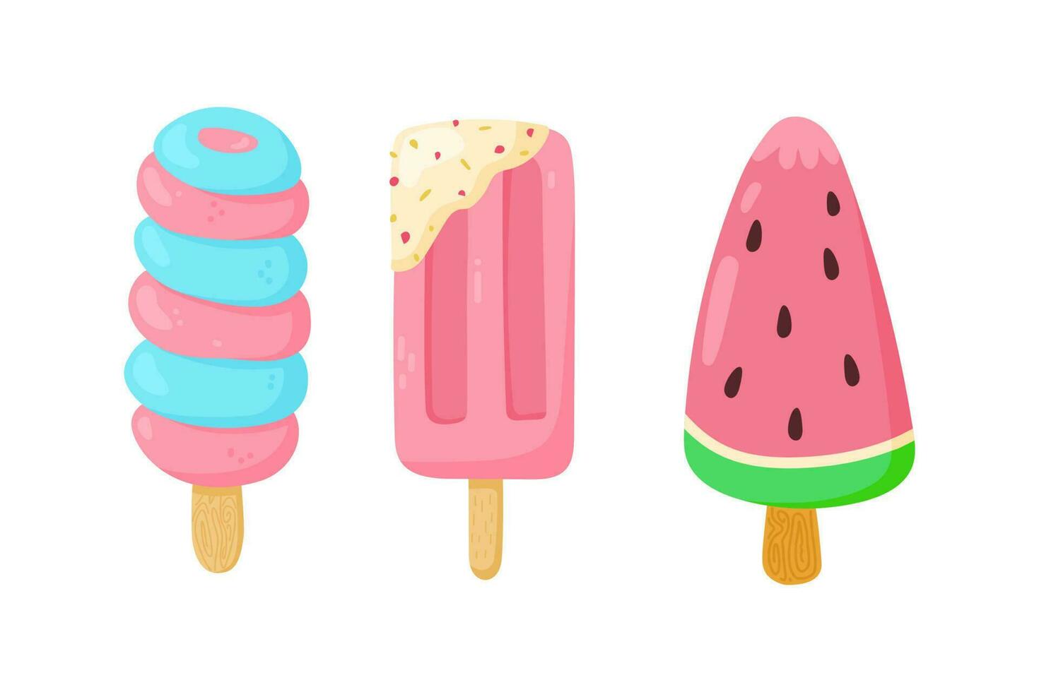 helados, estallido del hielo postres vector dibujos animados ilustración.