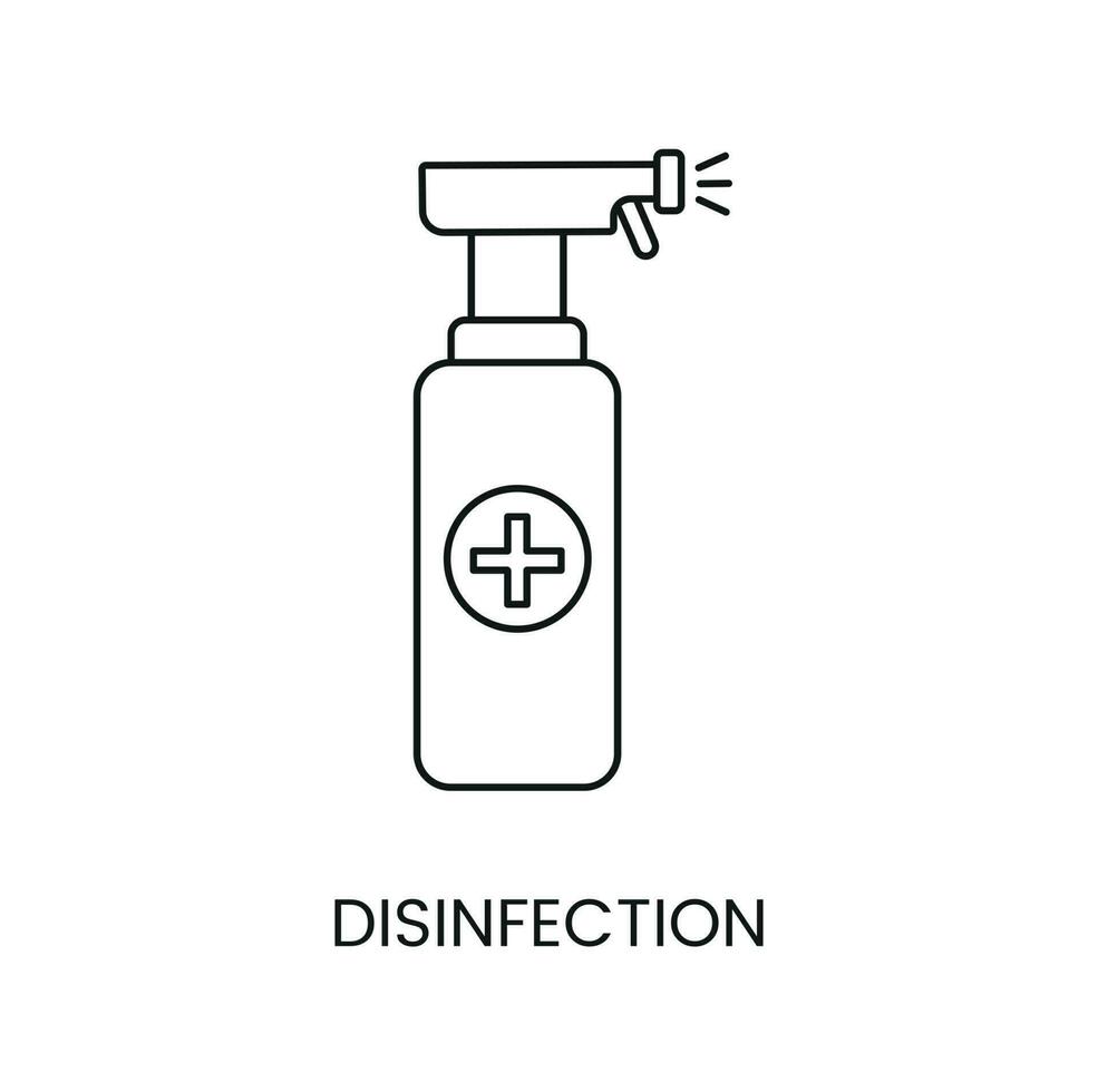 Disinfectant agent line icon, vector illustration of disinfection packaging.