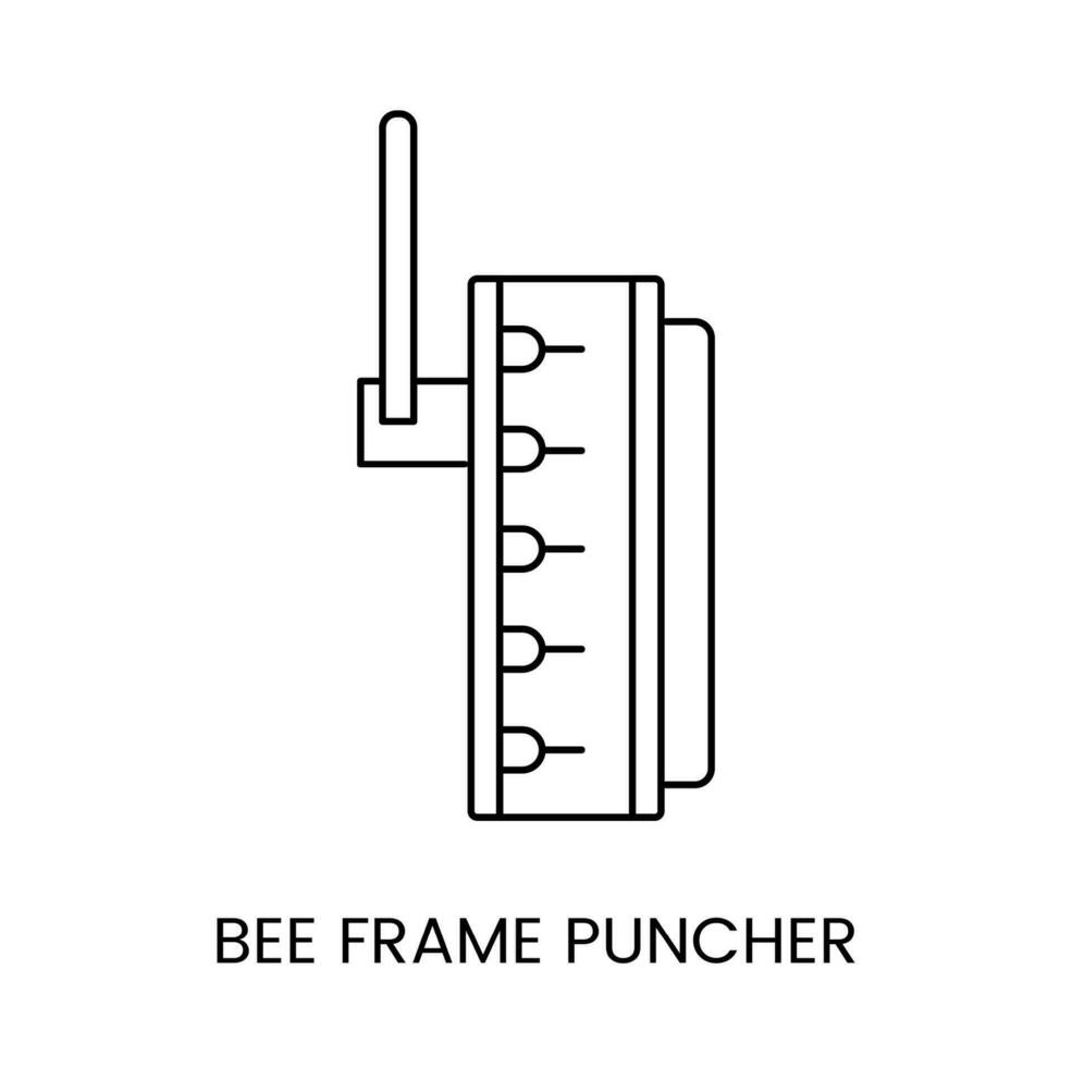 Bee frame puncher icon line in vector, illustration of beekeeping. vector