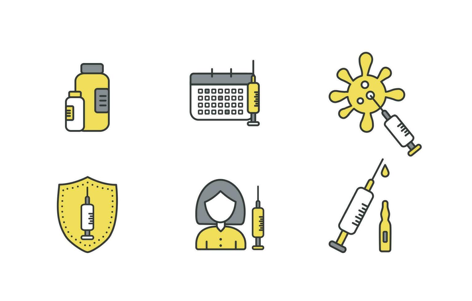 Set of icons. Vaccination. Vector. vector