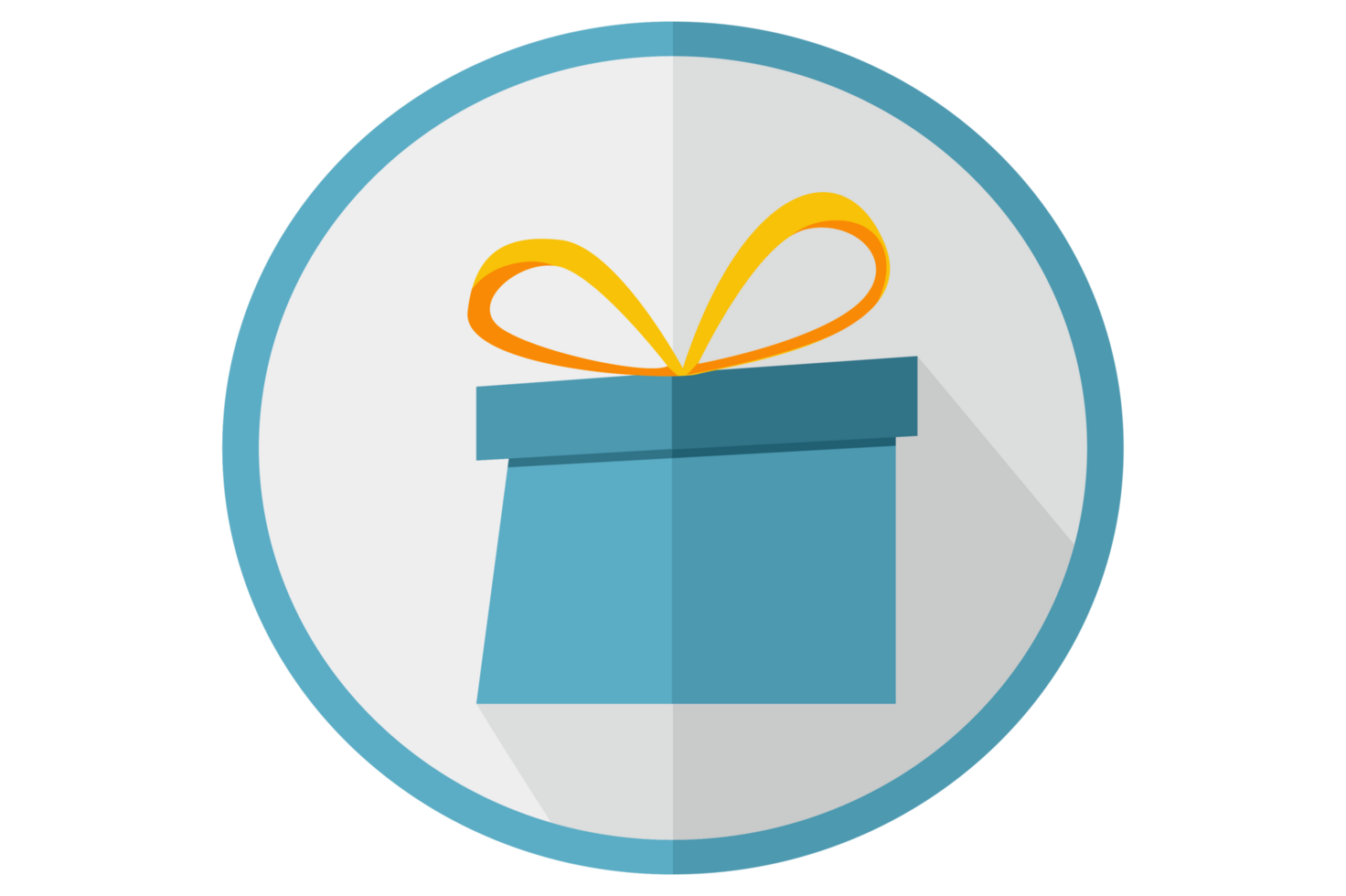 Flat Gift Box icon With Transparent Background png