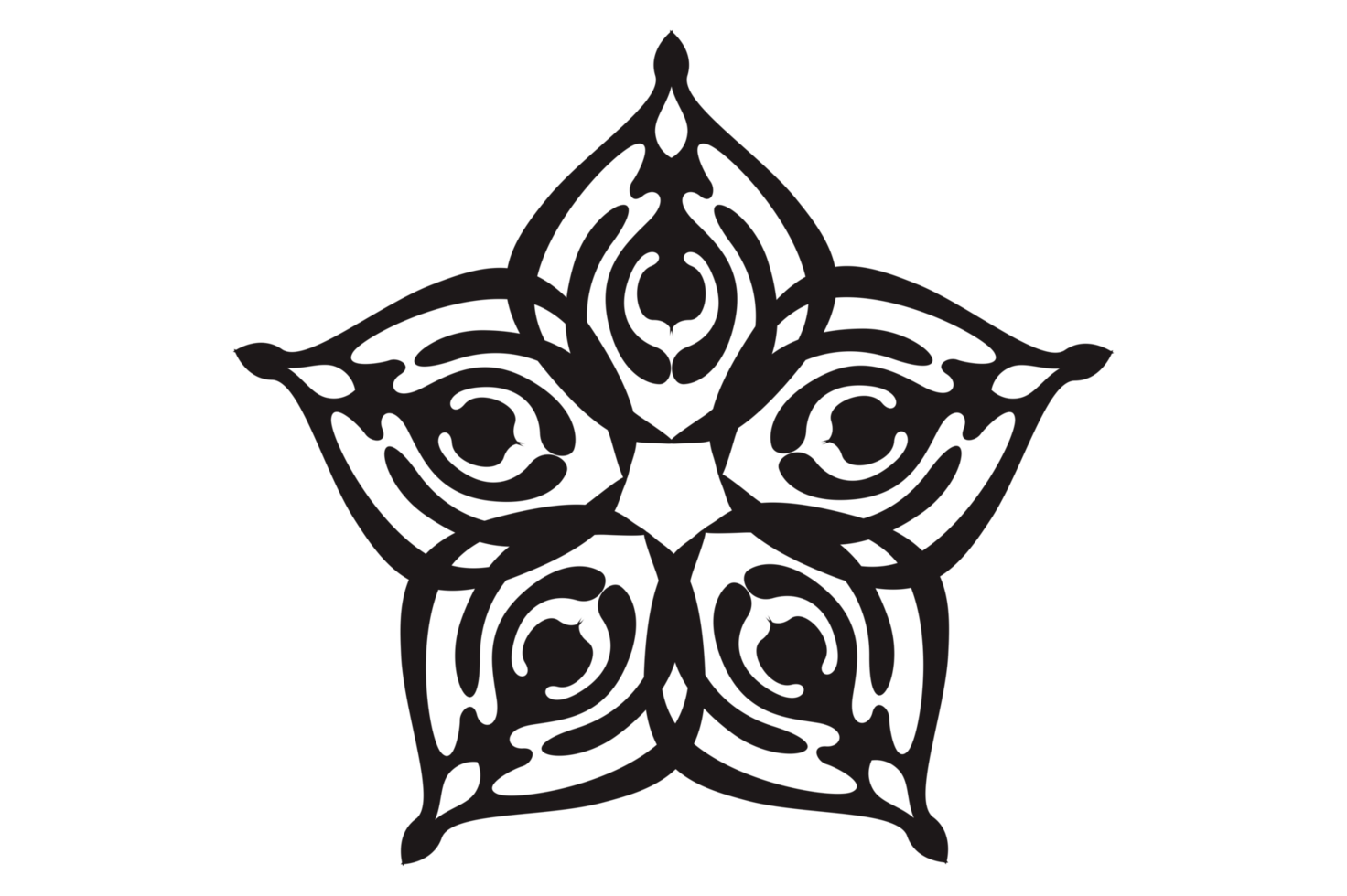Black Star Ornament With Transparent Background png