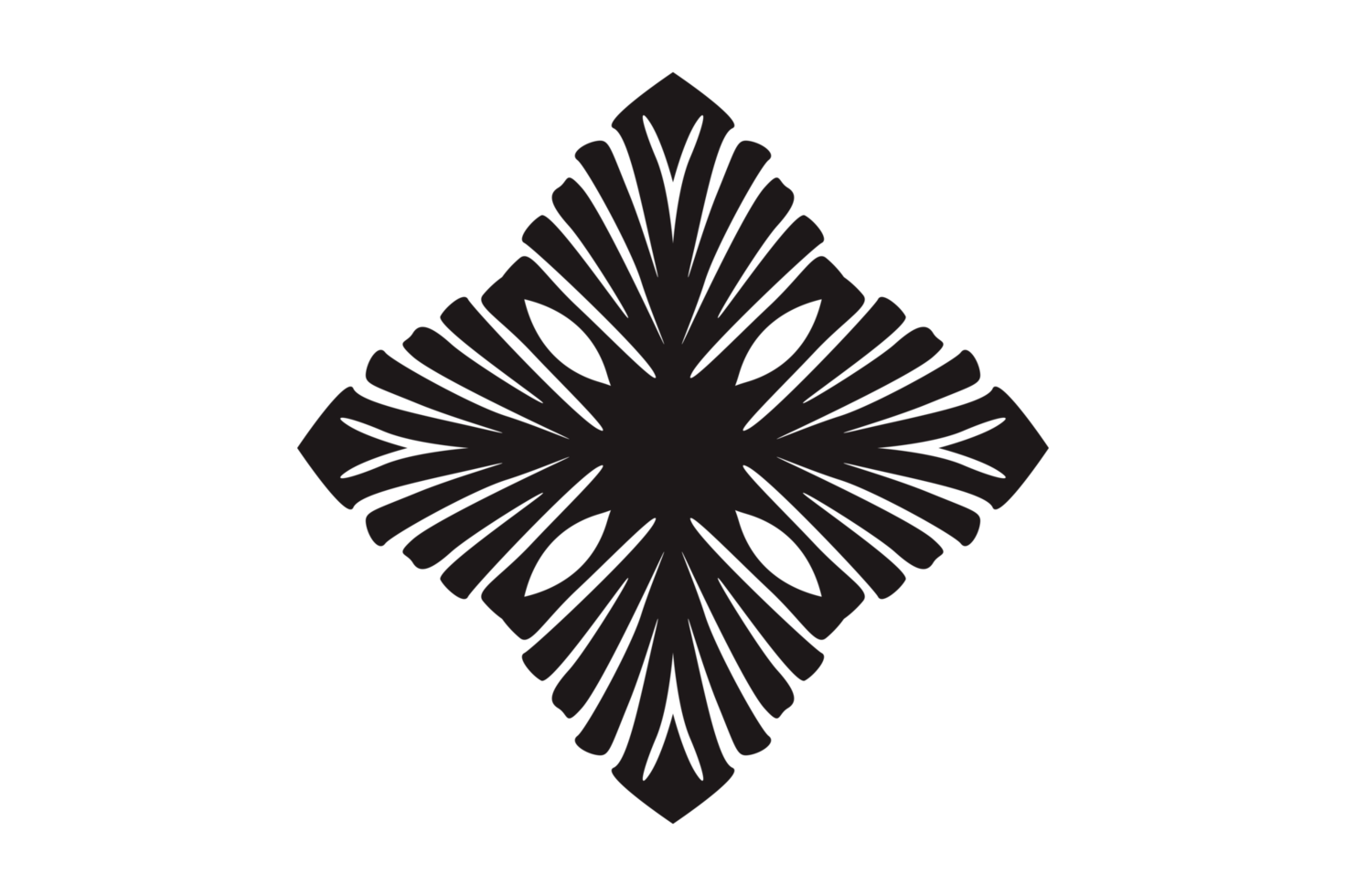 Black Ice Flake Ornament On Transparent Background png