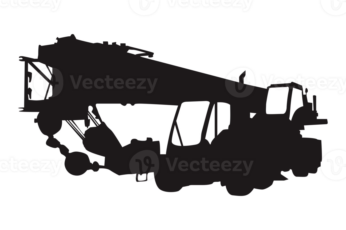 Silhouettes Of Heavy Construction Vehicles On Transparent Background png
