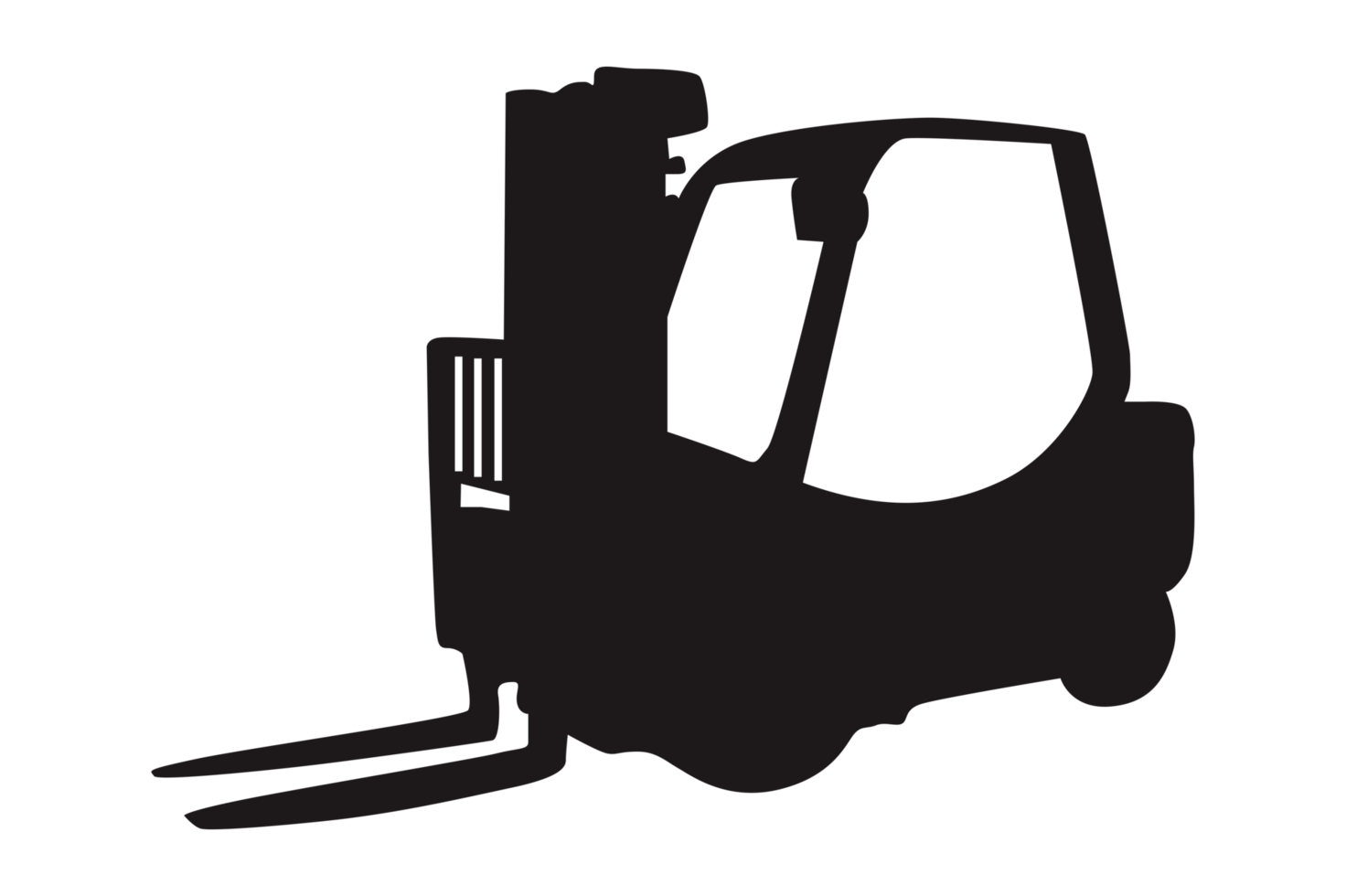 Silhouettes Of Heavy Construction Vehicles On Transparent Background png