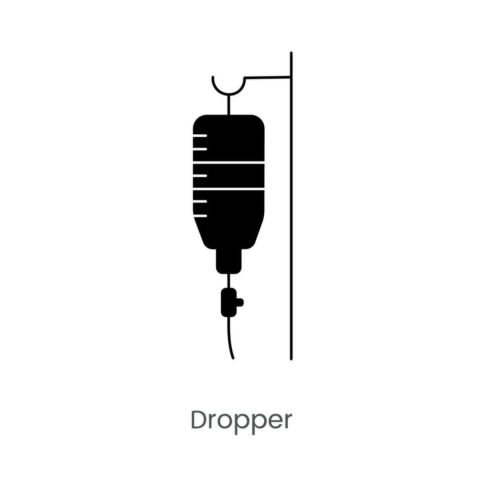 Glyph medical dropper icon, vector illustration.